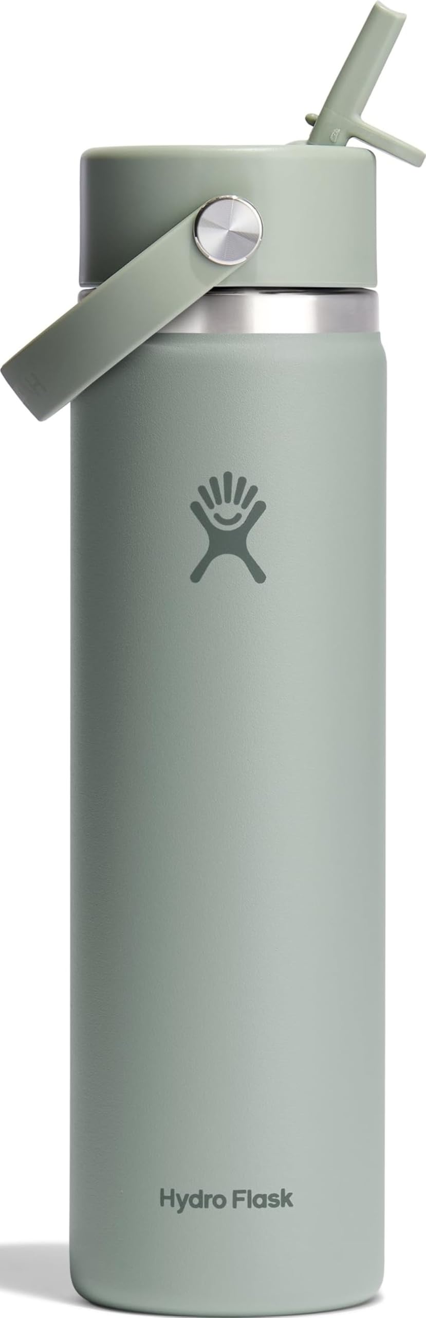 Hydro Flask Water Bottle - Insulated Stainless Steel - Wide Mouth Flex Straw Lid, Non Spill, Leakproof and Refillable in 32 Oz Tonal Birch