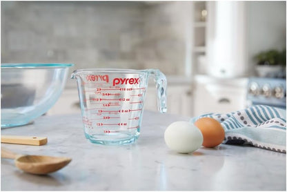 Pyrex Prepware 6001075 Measuring Cup, Red Graphics, Clear