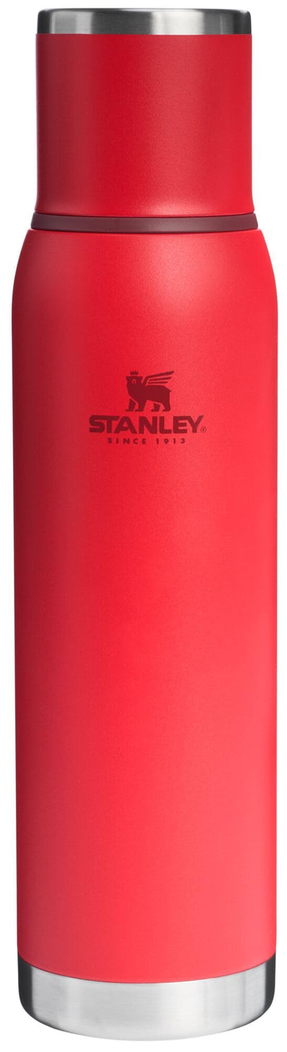 Stanley Adventure-To-Go Vacuum Bottle 25 oz | Wide Mouth with Leakproof Cup Lid | Keep Drinks Hot or Cold | Packable for Travel | Insulated Stainless Steel Thermal Bottle | BPA-Free | Frost White