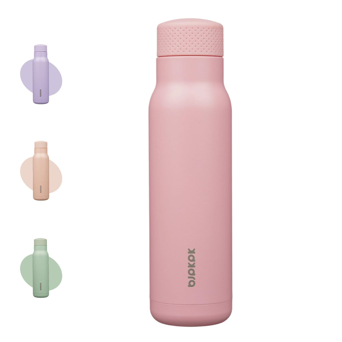 BJPKPK 21 oz Insulated Water Bottle, Leakproof Stainless Steel Flask | Double Wall Vacuum, Keeps Hot/Cold, Metal, BPA Free, Dishwasher Safe, Slim, Cupholder, Narrow, Reusable, Black