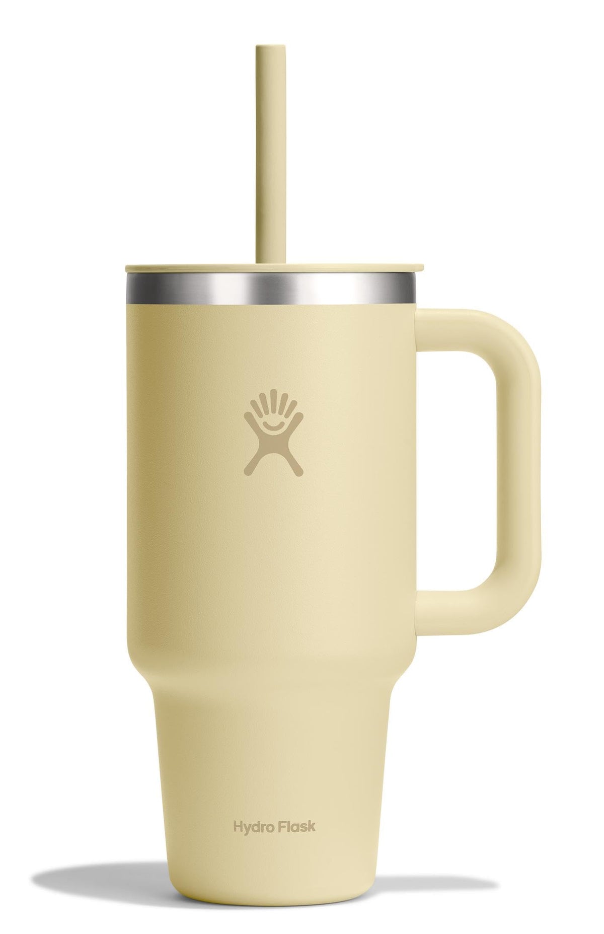 Hydro Flask Travel Tumbler with Handle, Lid and Straw - Insulated Stainless Steel in 40 Oz Agave