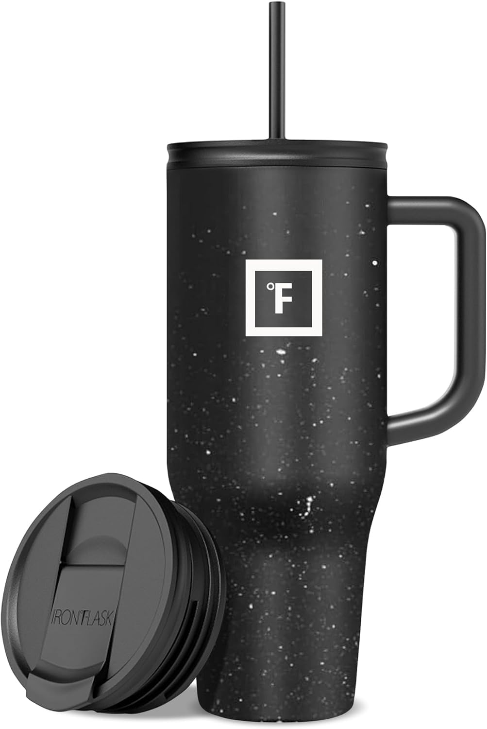 IRON °FLASK 40 oz Co-Pilot Insulated Travel Mug | Insulated Travel Mug with Straw & Flip Cap Lids - Cup Holder Fit, Leakproof, BPA Free (Aurora)