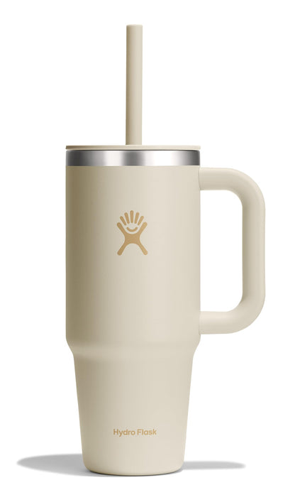Hydro Flask Travel Tumbler with Handle, Lid and Straw - Insulated Stainless Steel in 40 Oz Agave