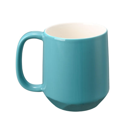 Miicol Ceramic Coffee Mug, 16 oz Large Coffee Cup, Tea Mug with Handle, Flat Bottom Mug for Men, Women, Office, Microwave and Dishwasher Safe, Multi-Color, Black