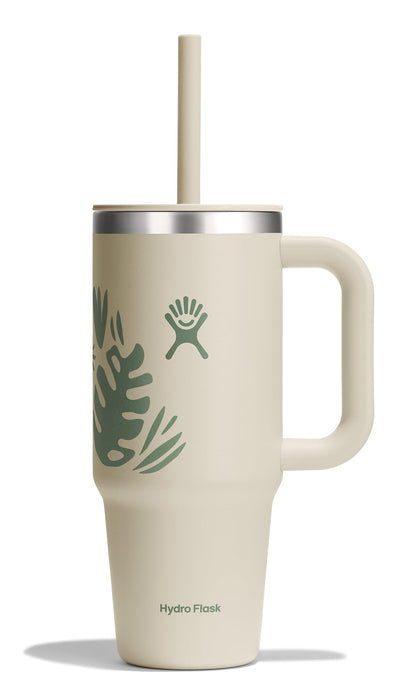 Hydro Flask Travel Tumbler with Handle, Lid and Straw - Insulated Stainless Steel in 40 Oz Agave