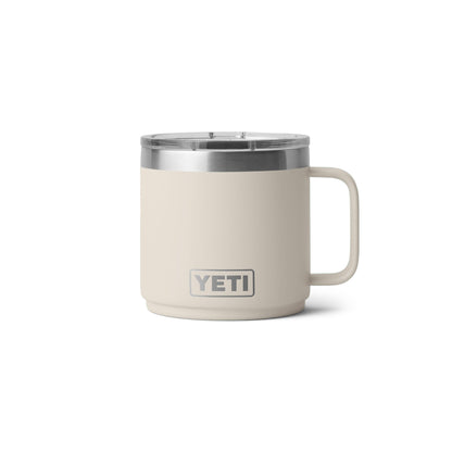 YETI Rambler 14 oz Ceramic Lined Stackable Mug, Cape Taupe | Double-Wall Vacuum Insulated, Stainless Steel with MagSlider Lid