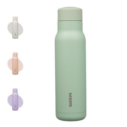 BJPKPK 21 oz Insulated Water Bottle, Leakproof Stainless Steel Flask | Double Wall Vacuum, Keeps Hot/Cold, Metal, BPA Free, Dishwasher Safe, Slim, Cupholder, Narrow, Reusable, Black