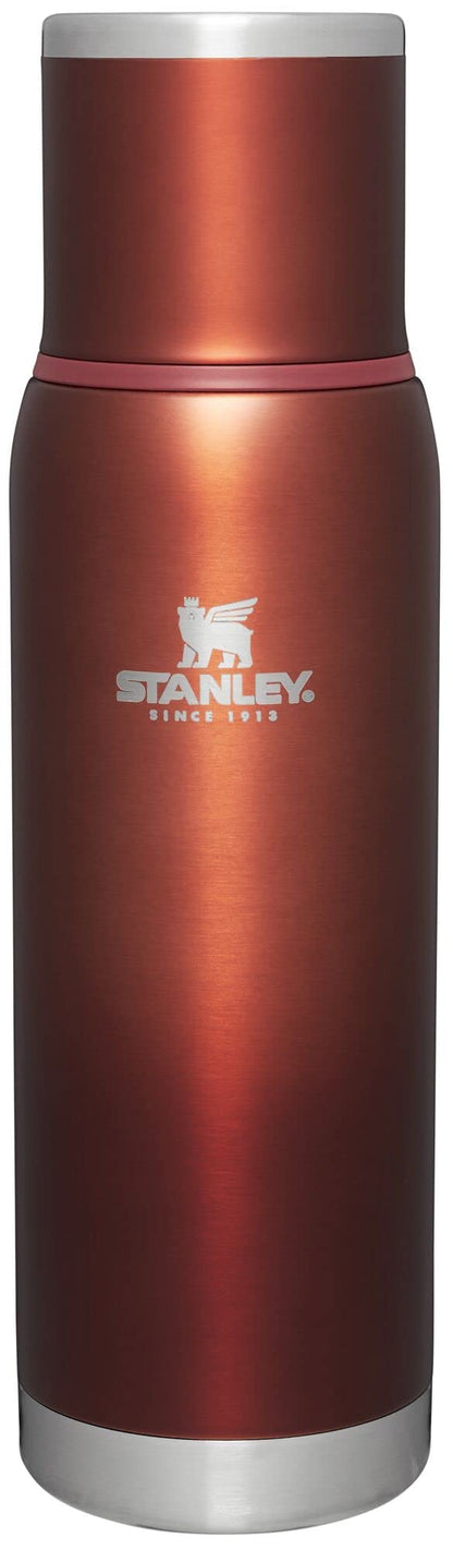 Stanley Adventure-To-Go Vacuum Bottle 25 oz | Wide Mouth with Leakproof Cup Lid | Keep Drinks Hot or Cold | Packable for Travel | Insulated Stainless Steel Thermal Bottle | BPA-Free | Frost White