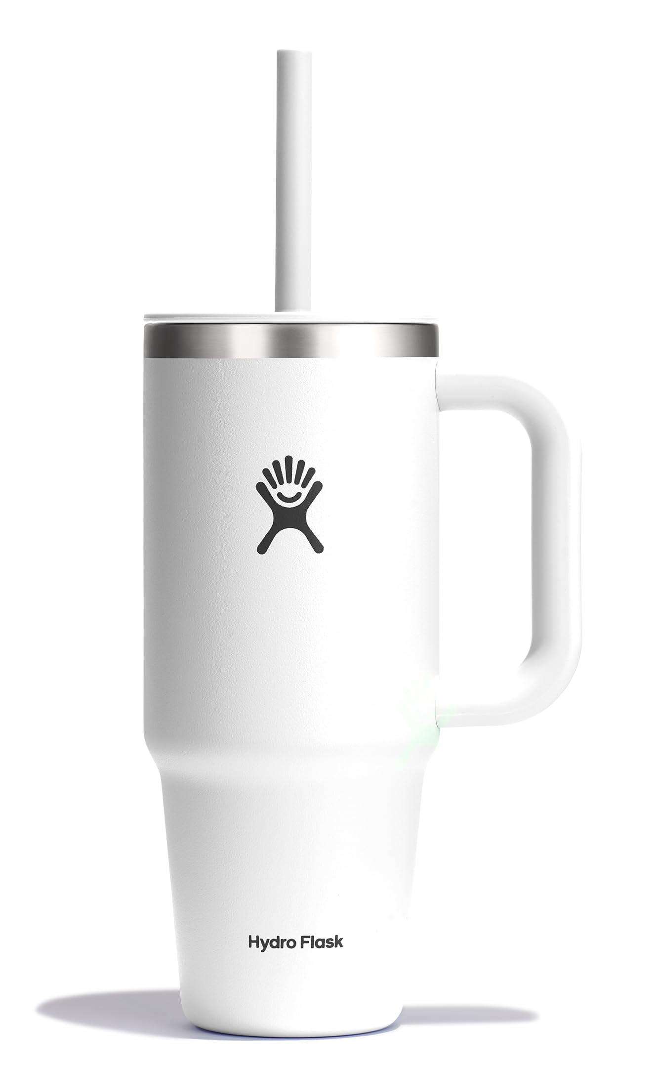 Hydro Flask Travel Tumbler with Handle, Lid and Straw - Insulated Stainless Steel in 40 Oz Trillium