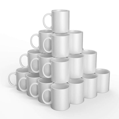 Cricut Beveled Blank Mug to Decorate, White (6 count) | Ceramic-Coated, Dishwasher & Microwave Safe - Mug Press & Infusible Ink Compatible,12 Oz Sublimation