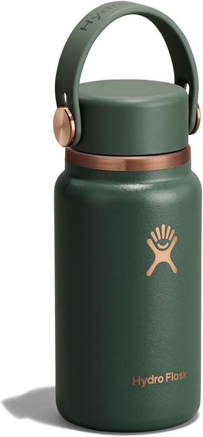 Hydro Flask Micro Bottle - Insulated Mini Leak Proof Flask for Purse or Pocket in 6.7 Oz Forest Green Arc