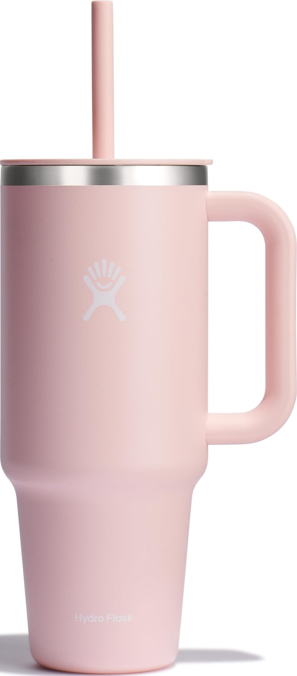 Hydro Flask Travel Tumbler with Handle, Lid and Straw - Insulated Stainless Steel in 40 Oz Agave