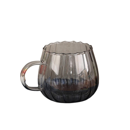 Easy to Clean 400ml Glass Breakfast Milk Cup with Handle, Cute, for Office,Home Use, Coffee Cup(Gray)