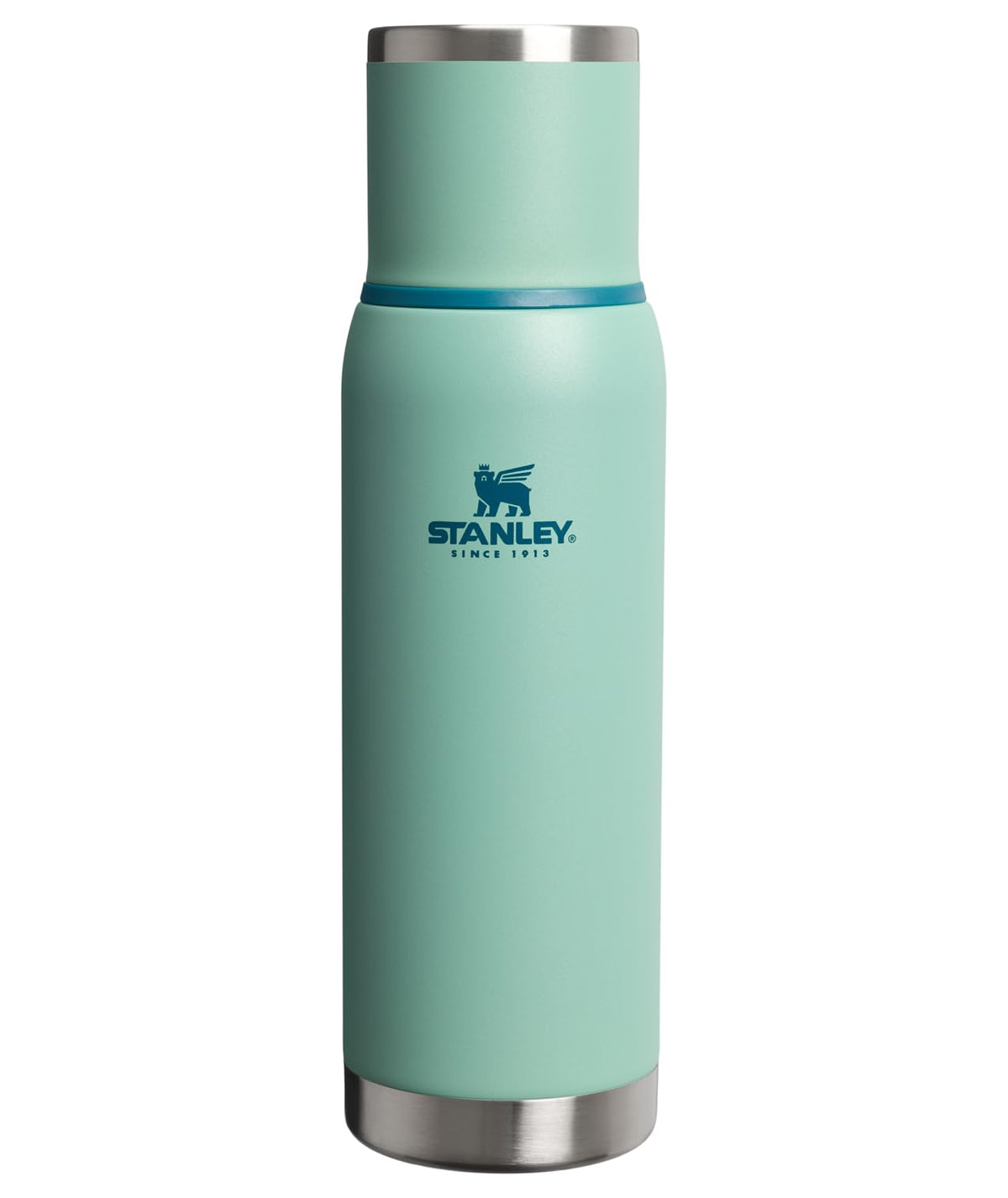 Stanley Adventure-To-Go Vacuum Bottle 25 oz | Wide Mouth with Leakproof Cup Lid | Keep Drinks Hot or Cold | Packable for Travel | Insulated Stainless Steel Thermal Bottle | BPA-Free | Frost White