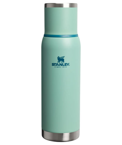 Stanley Adventure-To-Go Vacuum Bottle 25 oz | Wide Mouth with Leakproof Cup Lid | Keep Drinks Hot or Cold | Packable for Travel | Insulated Stainless Steel Thermal Bottle | BPA-Free | Frost White