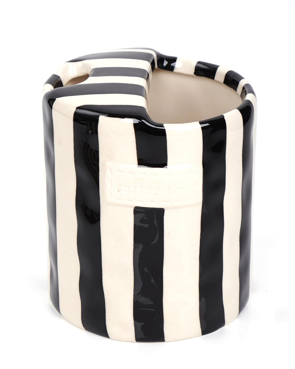 Coffee Mug Espresso Cup 10oz Ceramic Coffee Mugs Porcelain Coffee Cup Hand-Painted Striped Art Multiple Use for Kitchen, Dining-Green