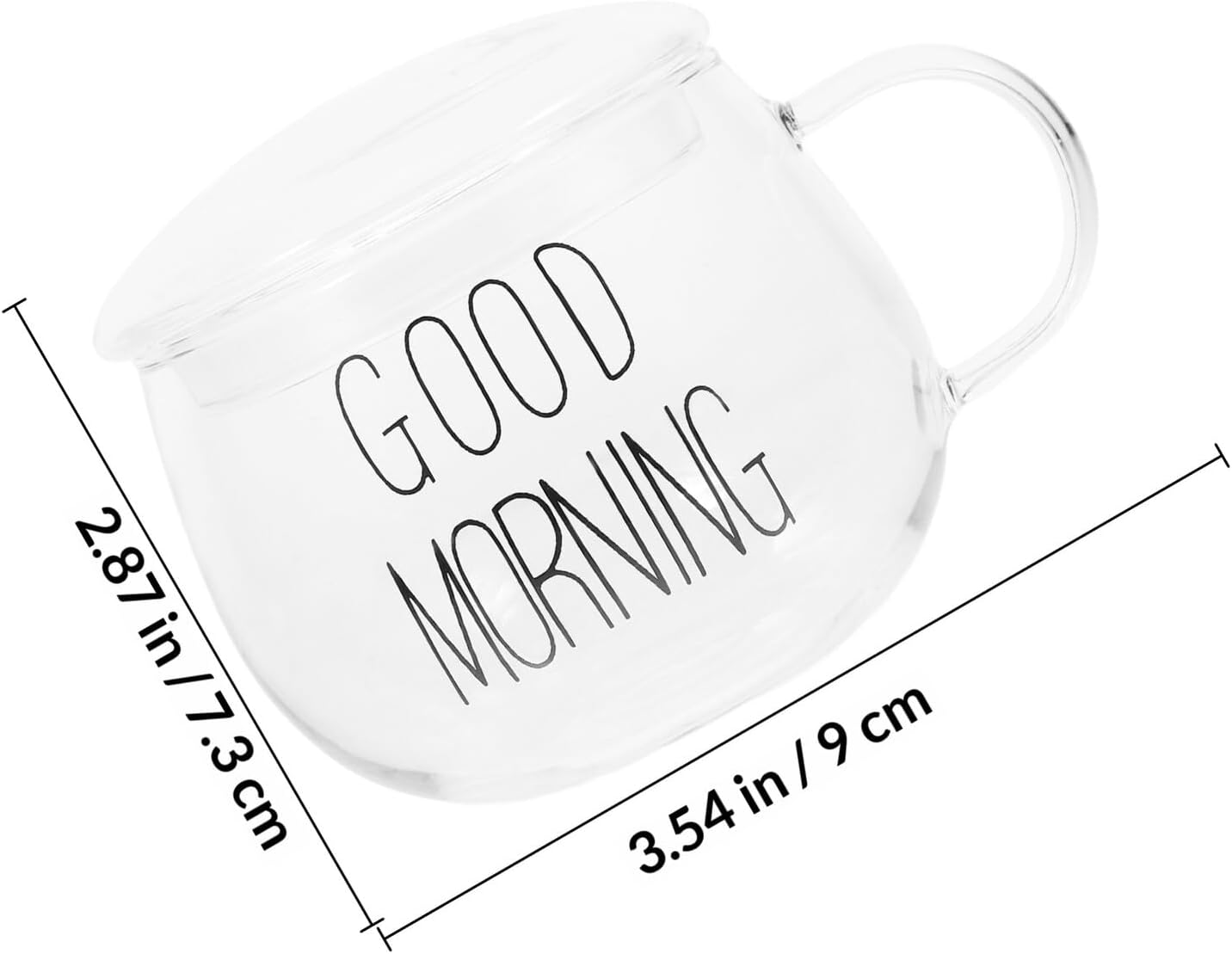 Heat-resistant Glass Milk Cup with Handle, Beverage Mug for Breakfast Cereal and Tea, Sturdy Glass Drinking Cup with Lid for Household Use