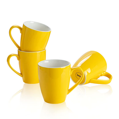 Sweese Porcelain Coffee Mugs - 16 Ounce - Set of 6, Cups for Latte, Hot Tea, Cappuccino, Mocha, Cocoa, White