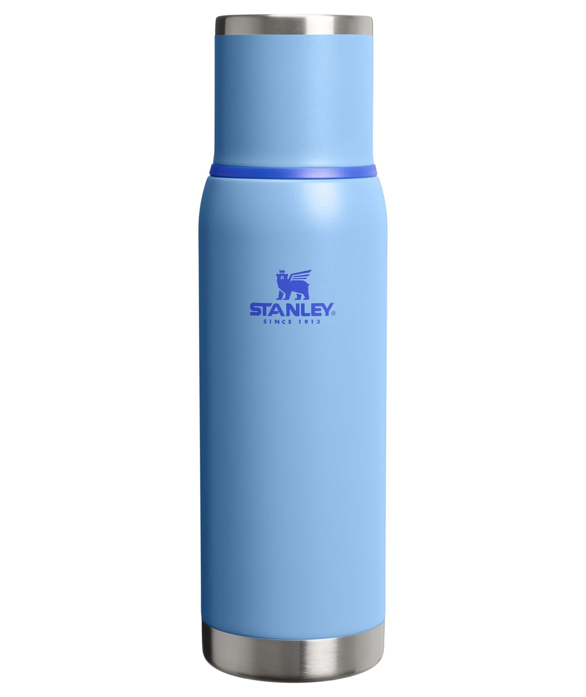Stanley Adventure-To-Go Vacuum Bottle 25 oz | Wide Mouth with Leakproof Cup Lid | Keep Drinks Hot or Cold | Packable for Travel | Insulated Stainless Steel Thermal Bottle | BPA-Free | Frost White