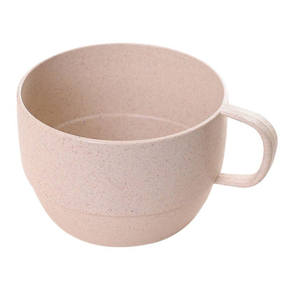 European Style Lightweight Milk Cup, Wide Mouth Simple Breakfast Drinking Cup Flat Bottom Drinking Cup(Pink)