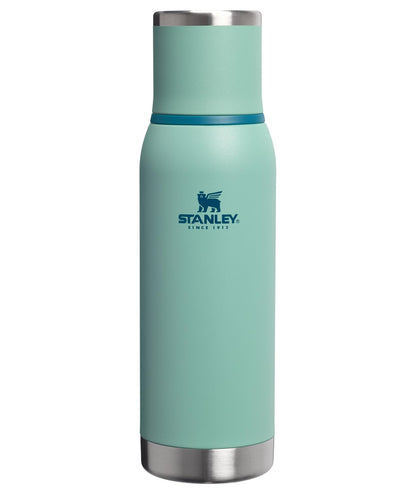 Stanley Adventure-To-Go Vacuum Bottle 25 oz | Wide Mouth with Leakproof Cup Lid | Keep Drinks Hot or Cold | Packable for Travel | Insulated Stainless Steel Thermal Bottle | BPA-Free | Frost White