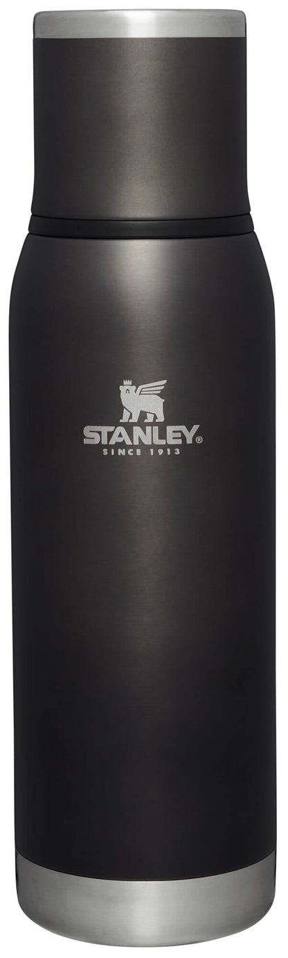 Stanley Adventure-To-Go Vacuum Bottle 25 oz | Wide Mouth with Leakproof Cup Lid | Keep Drinks Hot or Cold | Packable for Travel | Insulated Stainless Steel Thermal Bottle | BPA-Free | Frost White