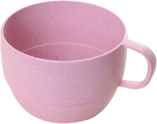 European Style Lightweight Milk Cup, Wide Mouth Simple Breakfast Drinking Cup Flat Bottom Drinking Cup(Pink)