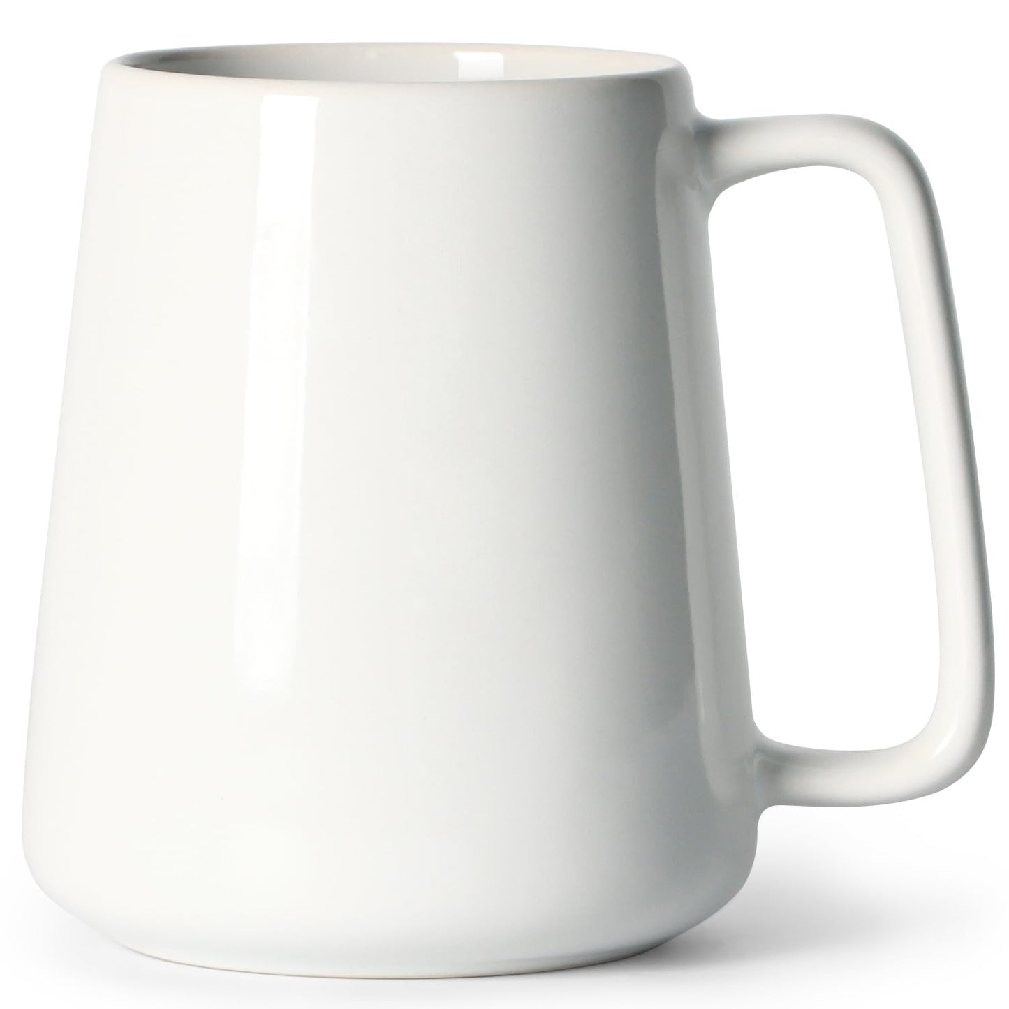 24 OZ Large Coffee Mug, Nice Ceramic Tea Cup with Big Handle for Dad Men Women, Unique Style For Any Kitchen, White