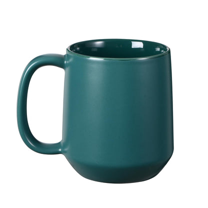 Miicol Ceramic Coffee Mug, 16 oz Large Coffee Cup, Tea Mug with Handle, Flat Bottom Mug for Men, Women, Office, Microwave and Dishwasher Safe, Multi-Color, Black