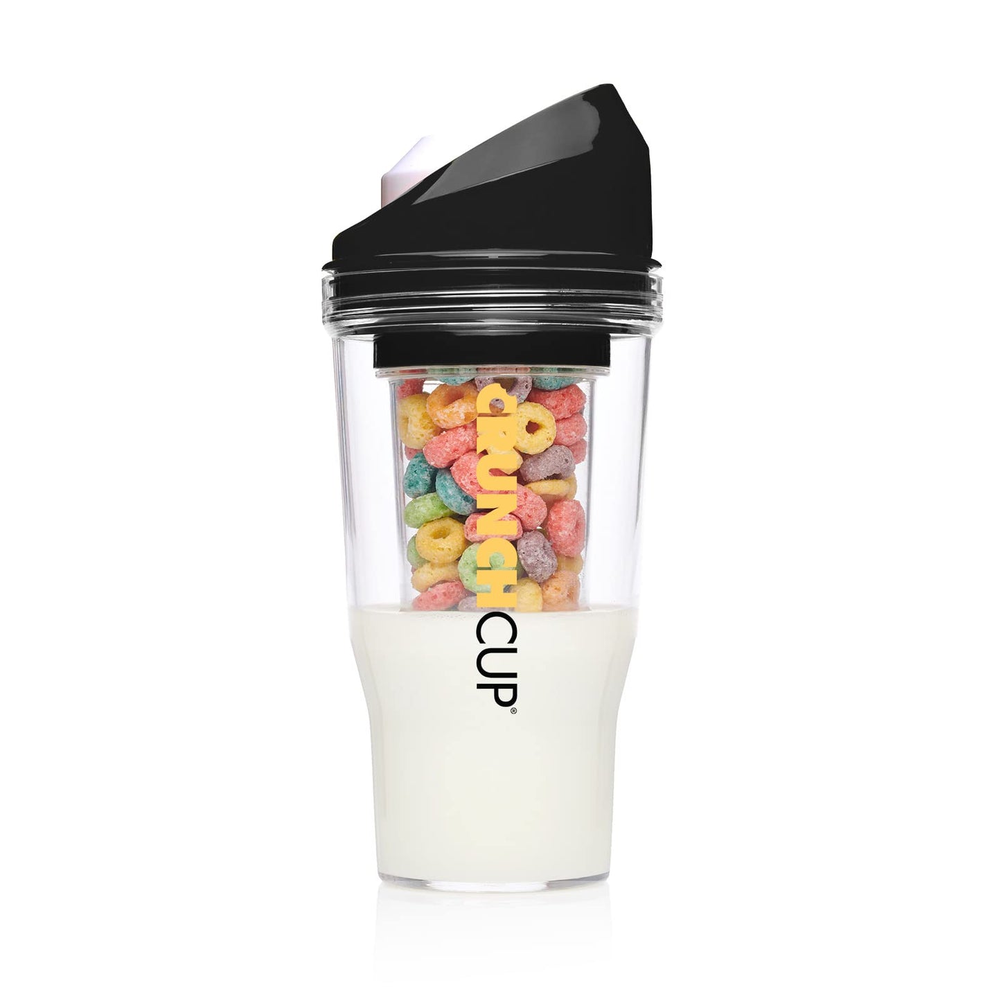 CRUNCHCUP XL Portable Cereal Cup for Breakfast On the Go - Pink | Skip the Spoon and Bowl - Designed for a quick, convenient breakfast at home, on the go, or during busy mornings.