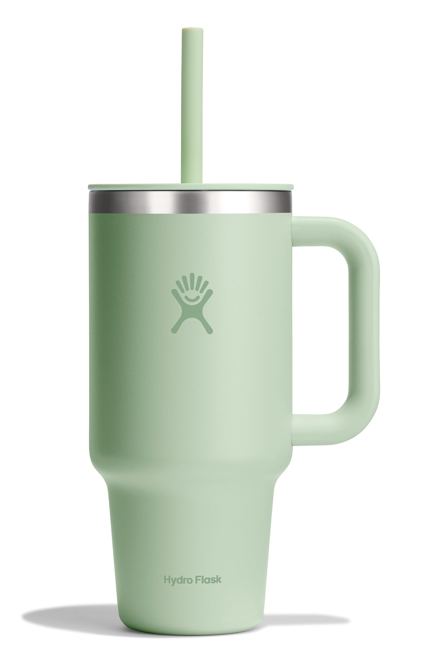 Hydro Flask Travel Tumbler with Handle, Lid and Straw - Insulated Stainless Steel in 40 Oz Trillium