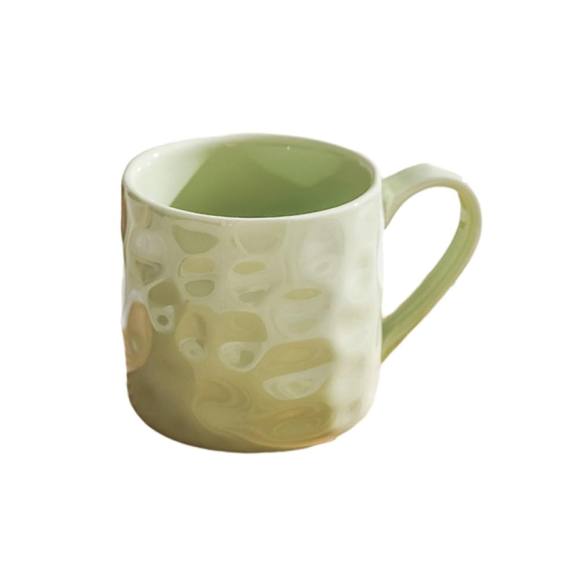 400ml/13.5oz ceramic cream wind breakfast cup household fresh creative drinking utensils-silver-edged milk yellow -400ml