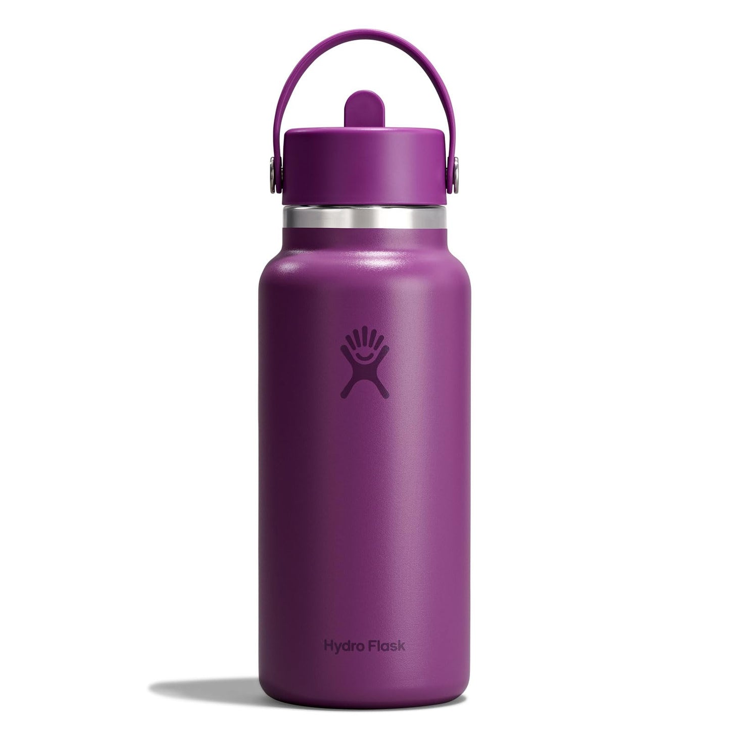 Hydro Flask Water Bottle - Insulated Stainless Steel - Wide Mouth Flex Straw Lid, Non Spill, Leakproof and Refillable in 32 Oz Tonal Birch