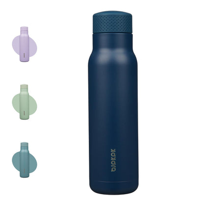 BJPKPK 21 oz Insulated Water Bottle, Leakproof Stainless Steel Flask | Double Wall Vacuum, Keeps Hot/Cold, Metal, BPA Free, Dishwasher Safe, Slim, Cupholder, Narrow, Reusable, Black
