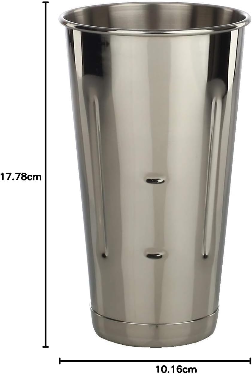 Stainless Steel 2 Pcs 30 oz Malt Milkshake Mixing Cup Two Ice Cream and Milkshake Machine Cups for Milkshake Machines