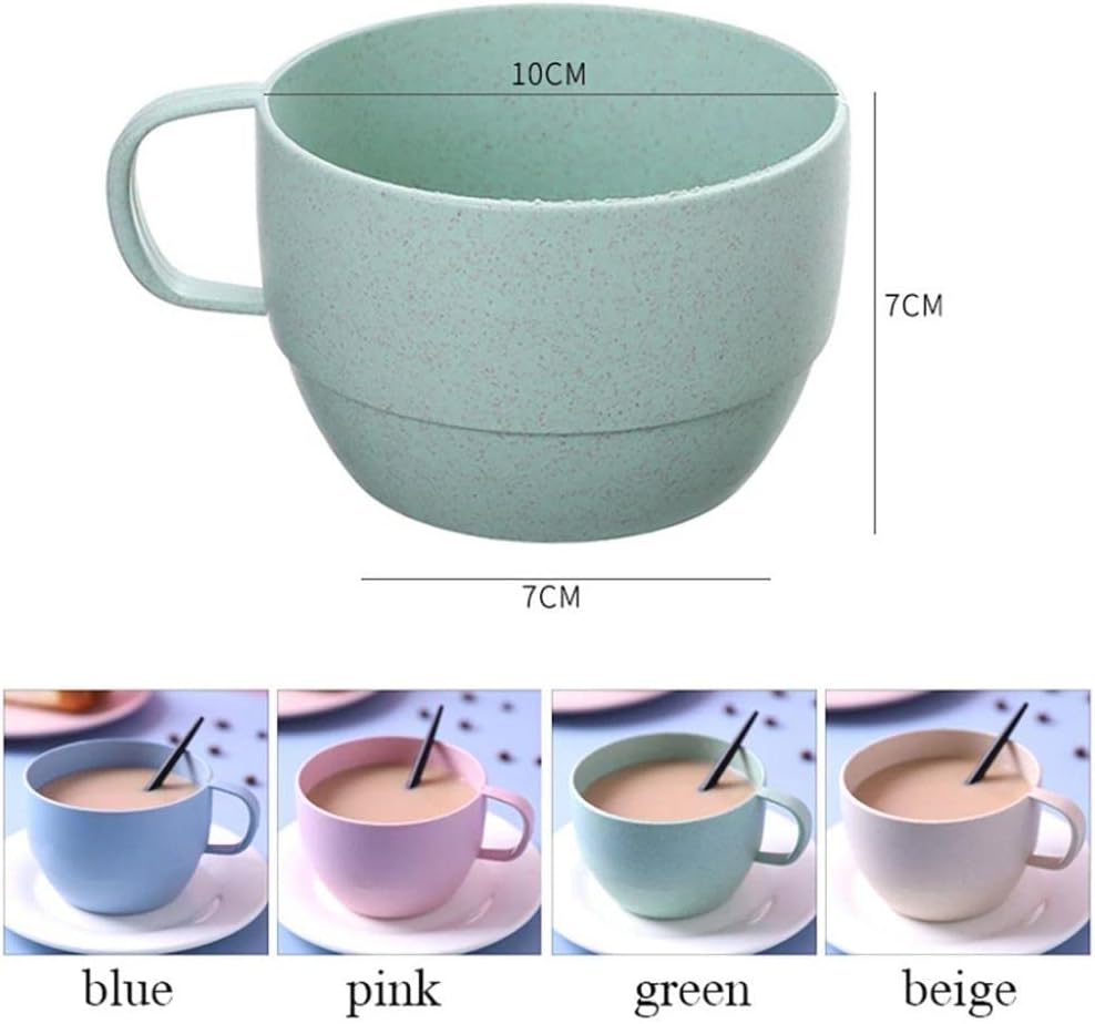 European Style Lightweight Milk Cup, Wide Mouth Simple Breakfast Drinking Cup Flat Bottom Drinking Cup(Pink)