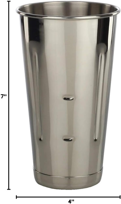 Libertyware Stainless Steel Malt Milkshake Mixing Cup 2 Pack - Two Ice Cream and Milkshake Machine Cups - 30 oz Stainless Steel Malt Milkshake Cup for Milkshake Machines - Two 30 oz Cups