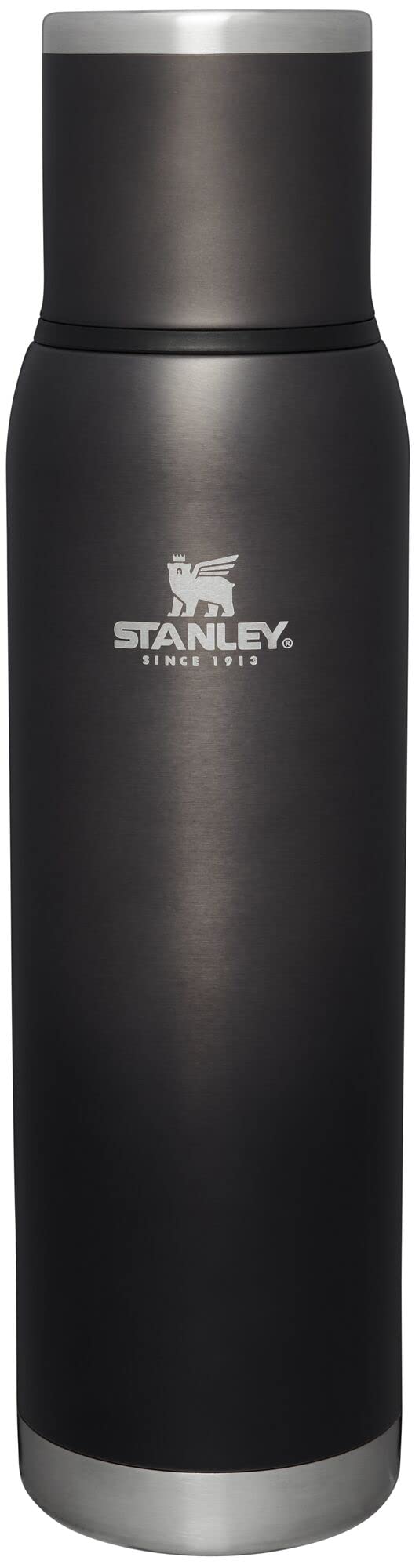 Stanley Adventure-To-Go Vacuum Bottle 25 oz | Wide Mouth with Leakproof Cup Lid | Keep Drinks Hot or Cold | Packable for Travel | Insulated Stainless Steel Thermal Bottle | BPA-Free | Frost White