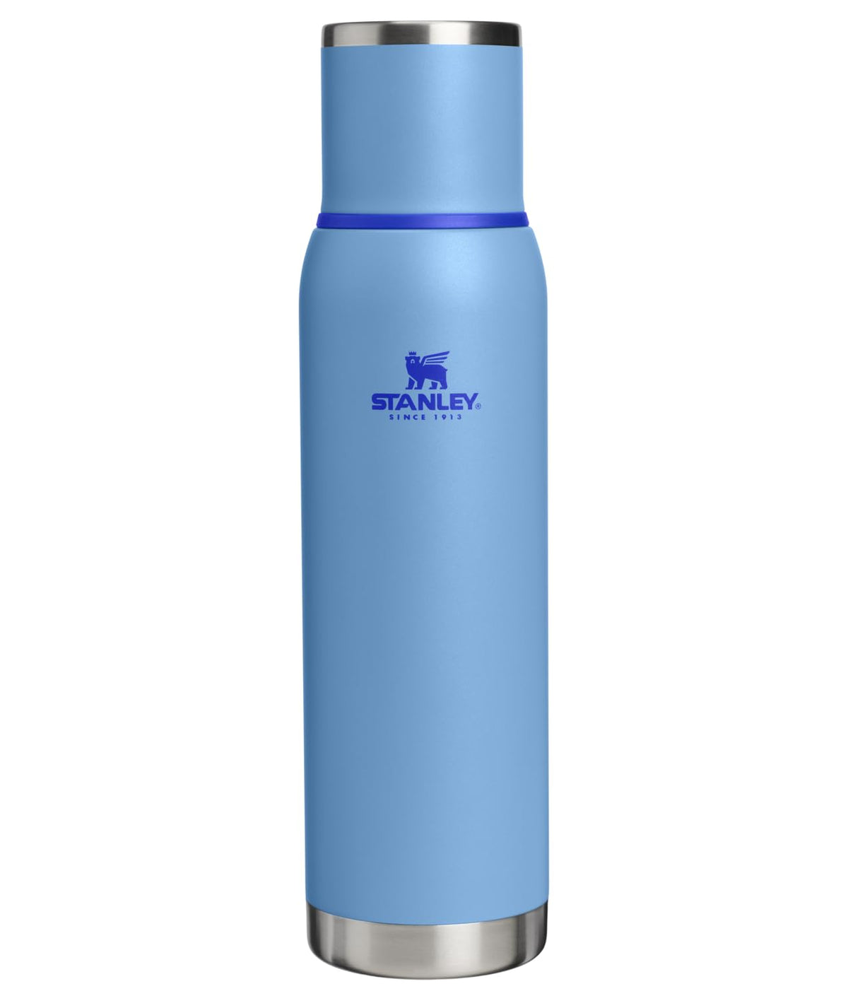 Stanley Adventure-To-Go Vacuum Bottle 25 oz | Wide Mouth with Leakproof Cup Lid | Keep Drinks Hot or Cold | Packable for Travel | Insulated Stainless Steel Thermal Bottle | BPA-Free | Frost White