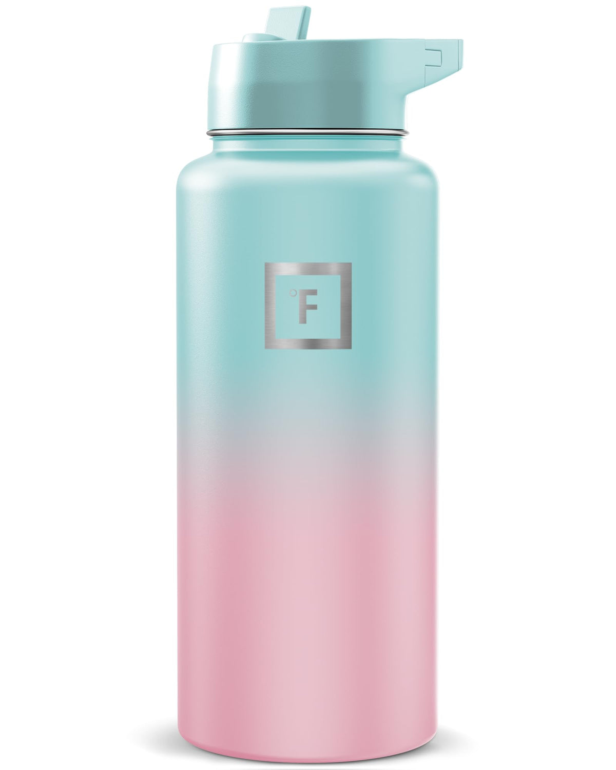 IRON °FLASK 32 oz Wide Mouth Water Bottle with 3 Lids | Insulated Stainless Steel Sports Water Bottle with 3 Leakproof Lids - BPA Free, Cold 24 Hrs, Sweat Free (Midnight Black)
