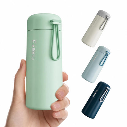Exllena Mini Water Bottle 5oz, This is A EXTRA MINI Flask! Small Insulated Water Bottle for Hot&Cold Drinks, Water Bottle Purse with Carry Handle - 100% Leakproof Perfect for Travel...(Mint)