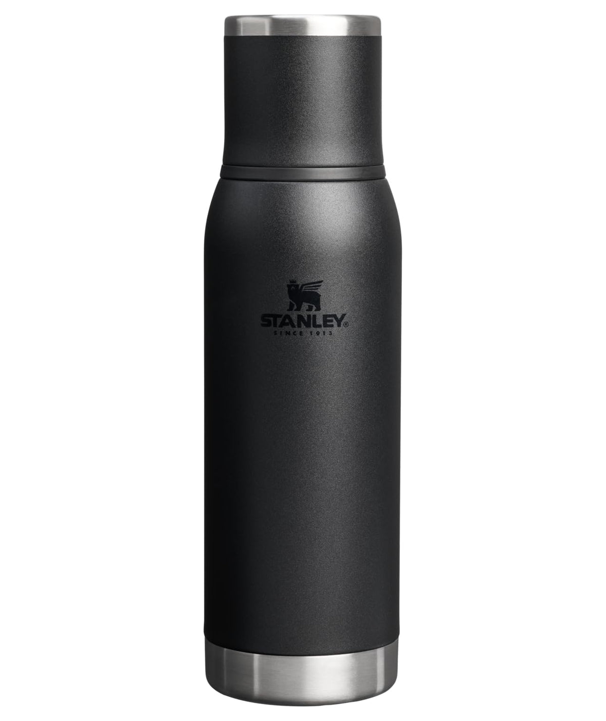 Stanley Adventure-To-Go Vacuum Bottle 25 oz | Wide Mouth with Leakproof Cup Lid | Keep Drinks Hot or Cold | Packable for Travel | Insulated Stainless Steel Thermal Bottle | BPA-Free | Frost White