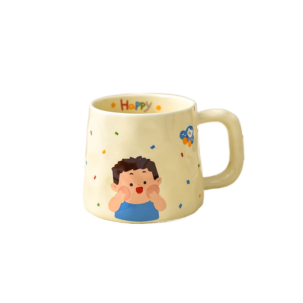 380ml-12.5oz cartoon milk parent-child cup breakfast drinking ceramic cup-adolescents