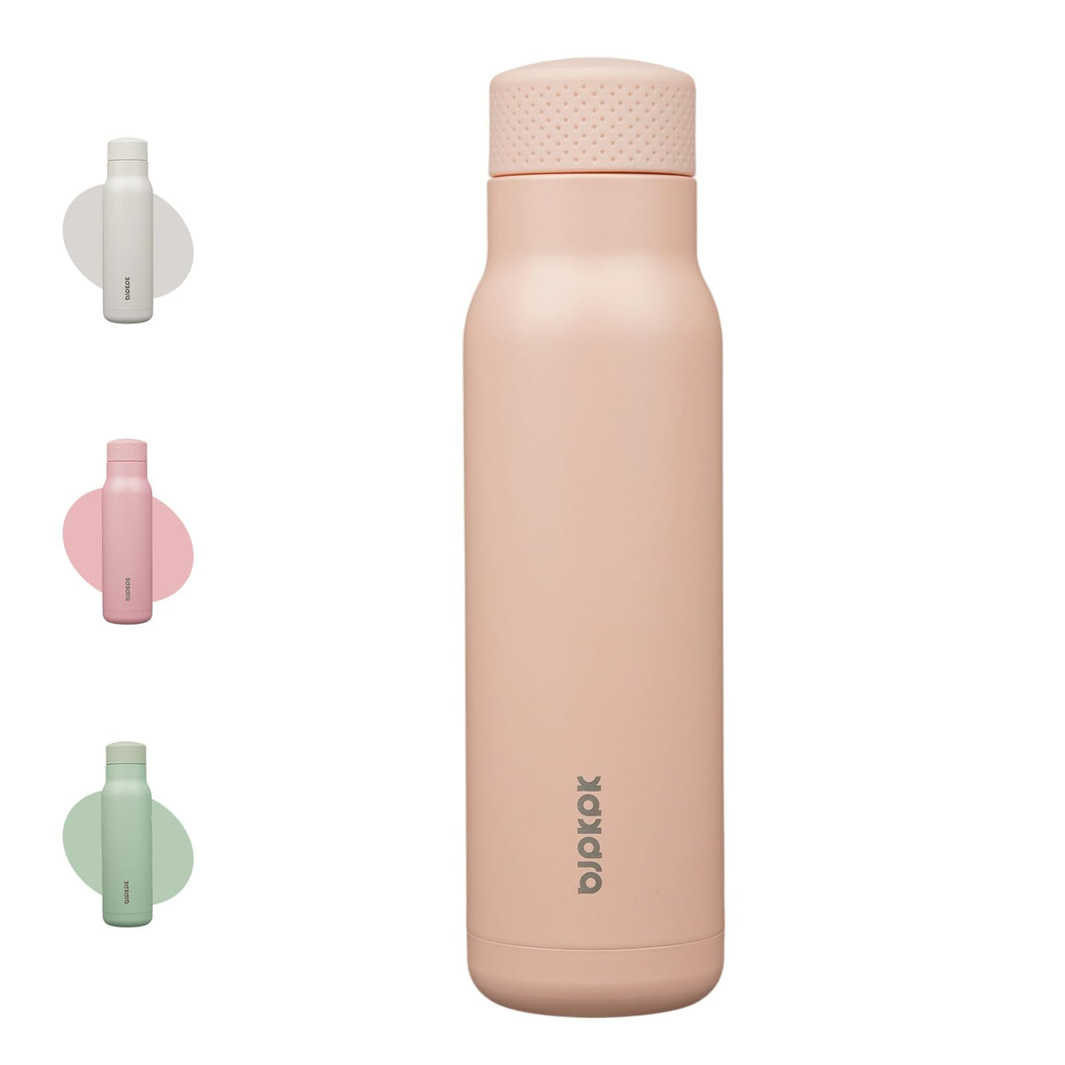 BJPKPK 21 oz Insulated Water Bottle, Leakproof Stainless Steel Flask | Double Wall Vacuum, Keeps Hot/Cold, Metal, BPA Free, Dishwasher Safe, Slim, Cupholder, Narrow, Reusable, Black