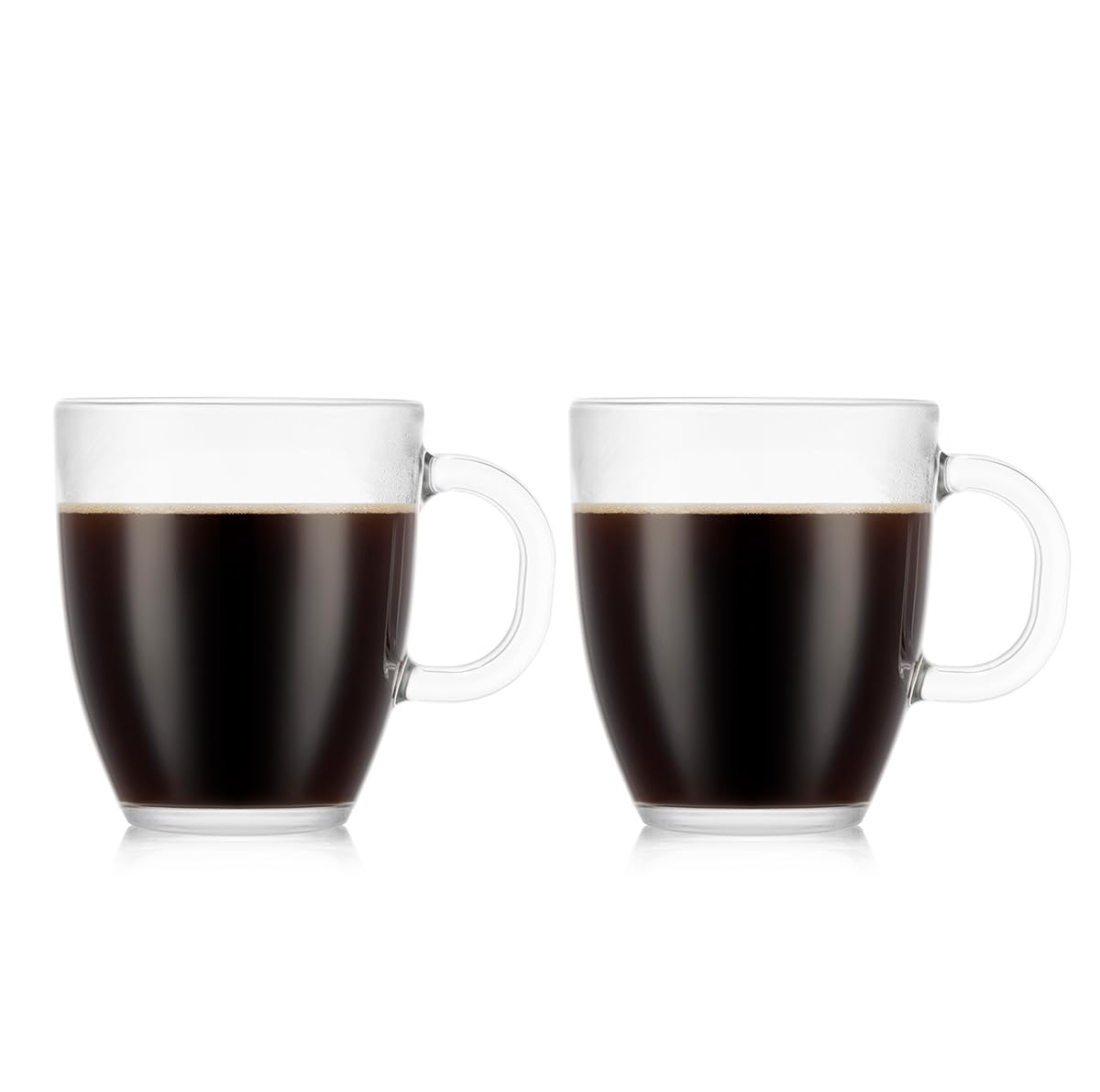 Bodum 12oz Bistro Coffee Mug Single-Wall Tempered Glass, 2 Pack, Clear | Single-Wall