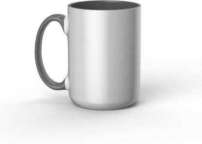 Cricut Beveled Blank Mug to Decorate, White/Gray | Ceramic-Coated, Dishwasher & Microwave Safe,Infusible Ink Compatible,15 Oz Sublimation