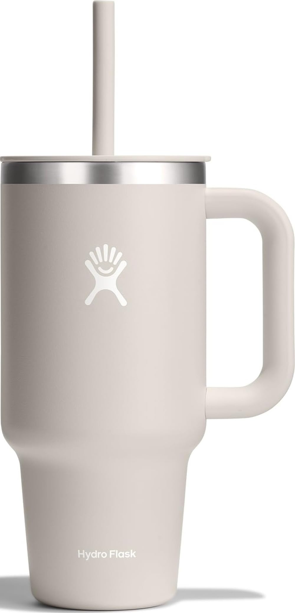 Hydro Flask Travel Tumbler with Handle, Lid and Straw - Insulated Stainless Steel in 40 Oz Agave