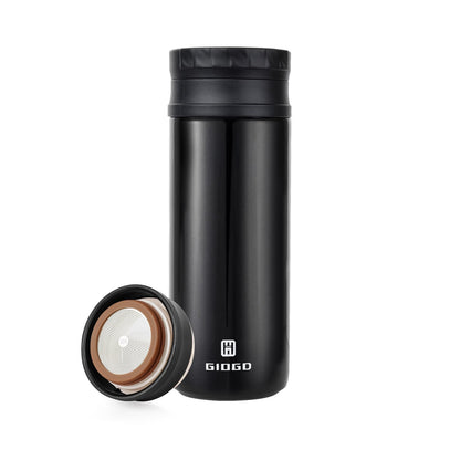 Small Thermo Bottle Mini Vacuum Insulated Water Bottle 200ml/6.8oz Water Flask Stainless Steel Thermal Water Bottles Thermo for Hot and Cold Drinks for Purse Handbag Pocket (Black)