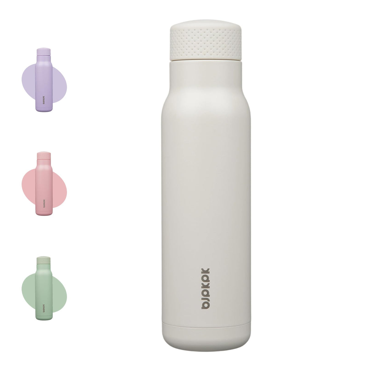 BJPKPK 21 oz Insulated Water Bottle, Leakproof Stainless Steel Flask | Double Wall Vacuum, Keeps Hot/Cold, Metal, BPA Free, Dishwasher Safe, Slim, Cupholder, Narrow, Reusable, Black