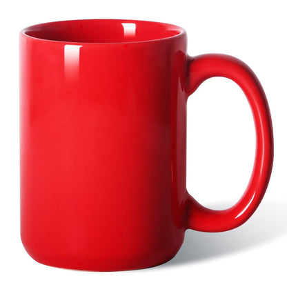 15 OZ Coffee Mug, Classic Blank Ceramic Cup with Large Handle for Tea Latte Cappuccino, Blue